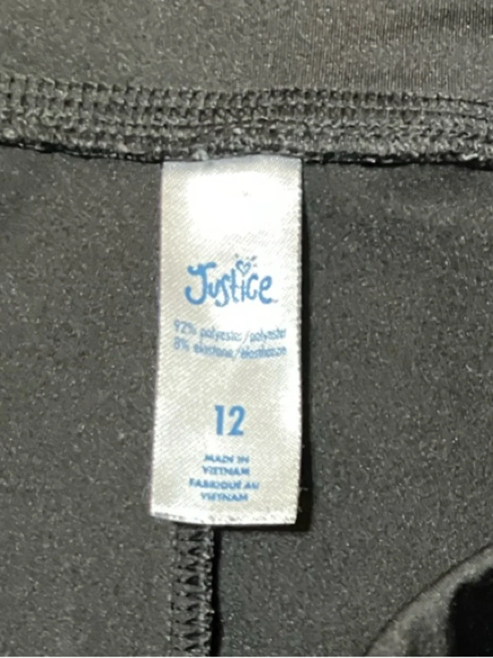Justice Black Leggings with Gold Logo Print